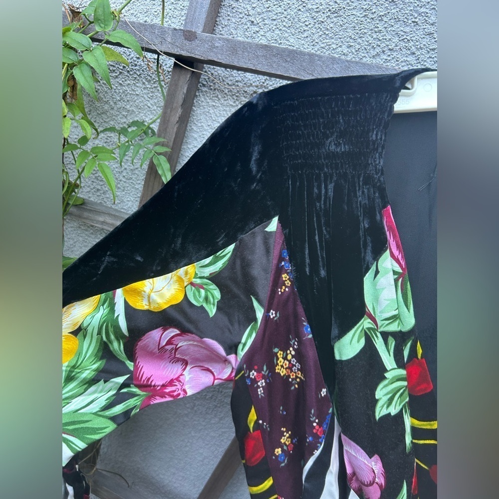 ATTICO VICTORIA floral SATIN AND VELVET DRESS - Picture 10 of 16